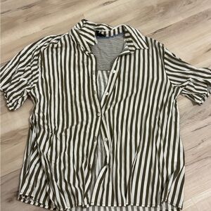 Striped Short Sleeve Button-Up Shirt